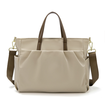 Qinghe Чанта за лаптоп за жени, съвместима с 14-инчов лаптоп, нейлон, едноцветна, подплата полиестер, дишаща, водоустойчива, ултралека