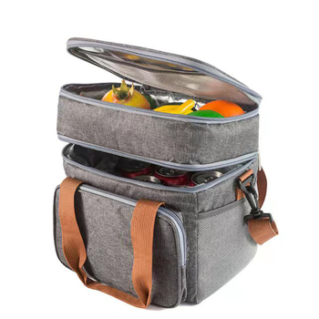 Διπλοεπίπεδη φορητή μονωμένη τσάντα για πικνίκ, χωρητικότητας 13L, αναδιπλόμενη, υλικό Oxford PEVA