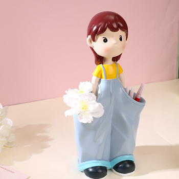 Θήκη για στυλό, χαριτωμένο στυλ, κατασκευή από ρητίνη, συνθετική ρητίνη, συσκευασία από χαρτόνι