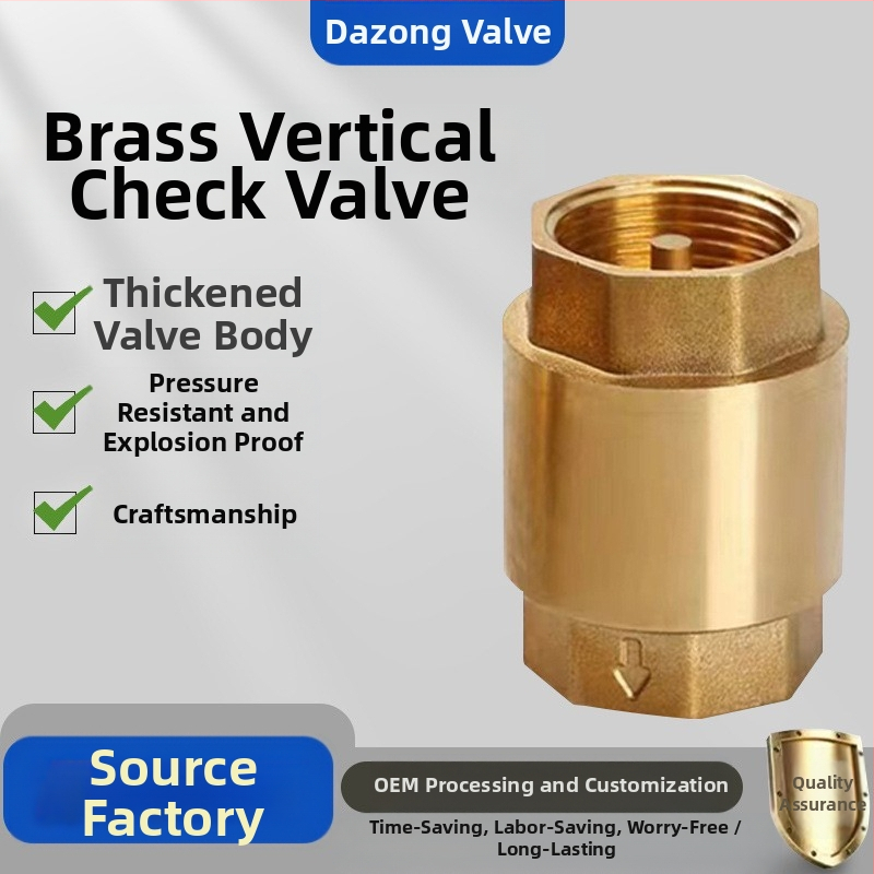 Horizontalni bakreni provjerni ventil s oprugom, za vodovod, jednostrani protok, hidrauličko upravljanje