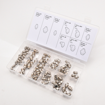 QP93 Σετ νικελιωμένων ακροφυσίων λίπανσης, 90 τεμάχια, χειροκίνητο