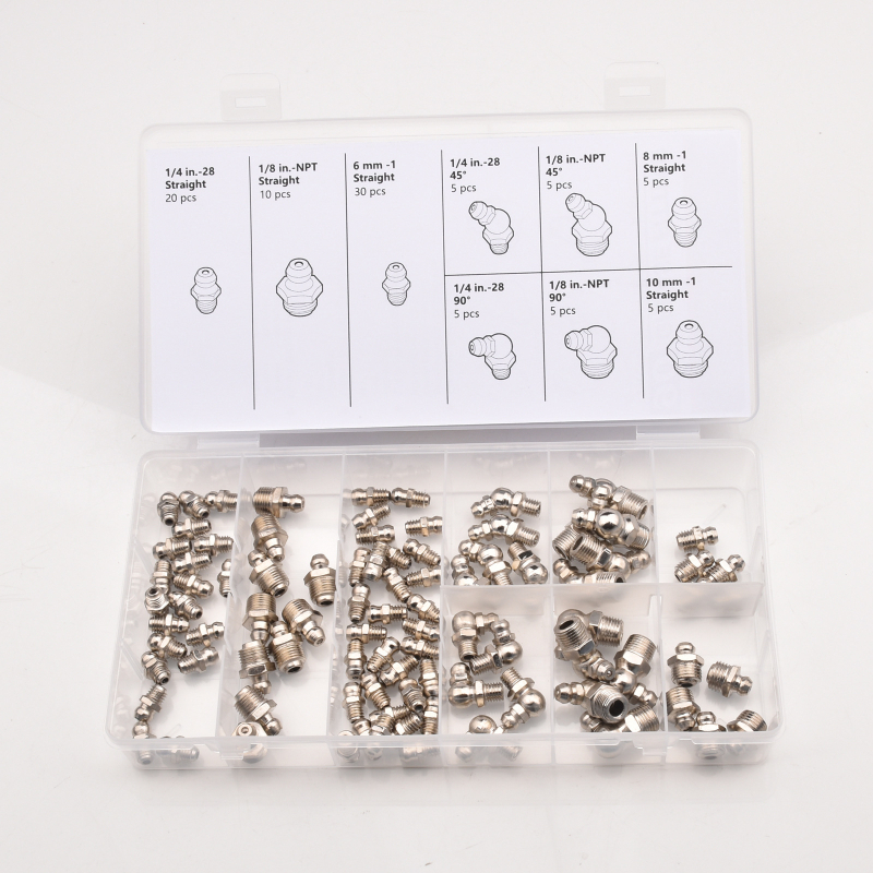 QP93 Σετ νικελιωμένων ακροφυσίων λίπανσης, 90 τεμάχια, χειροκίνητο