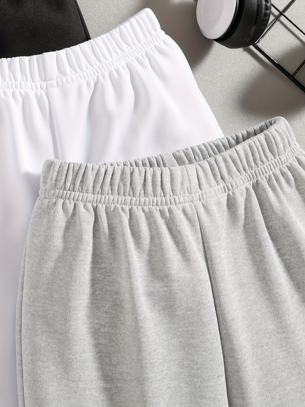 3-os komplekt lastele mõeldud igapäevaste kootud sportlike pükste komplekt, elastne vöö, 95% polüester, vanus 3–8 a.