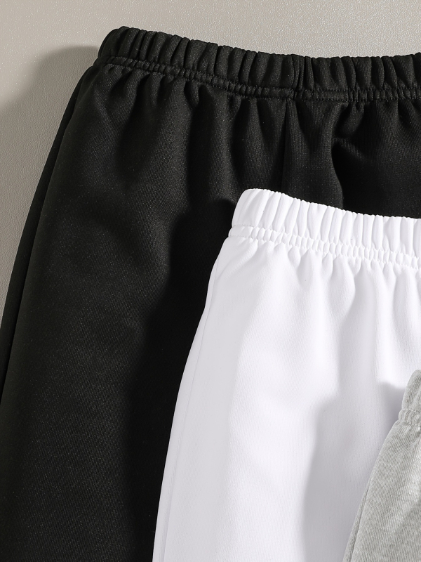 3-os komplekt lastele mõeldud igapäevaste kootud sportlike pükste komplekt, elastne vöö, 95% polüester, vanus 3–8 a.