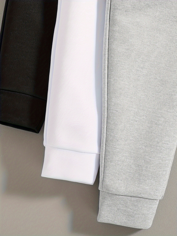 3-os komplekt lastele mõeldud igapäevaste kootud sportlike pükste komplekt, elastne vöö, 95% polüester, vanus 3–8 a.