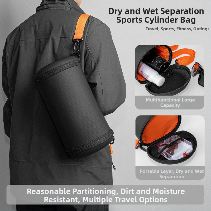 Чанта през рамо тип кофичка със сухо-мокро разделение, ултра-лека PU материя, за спорт на открито (Пролет 2025)