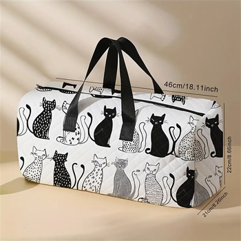 Τσάντα ταξιδιού με θήκη για παπούτσια, εκτύπωση με γατάκια, πολυεστέρας, αναπνεύσιμη, εξαιρετικά ελαφριά και επεκτάσιμη