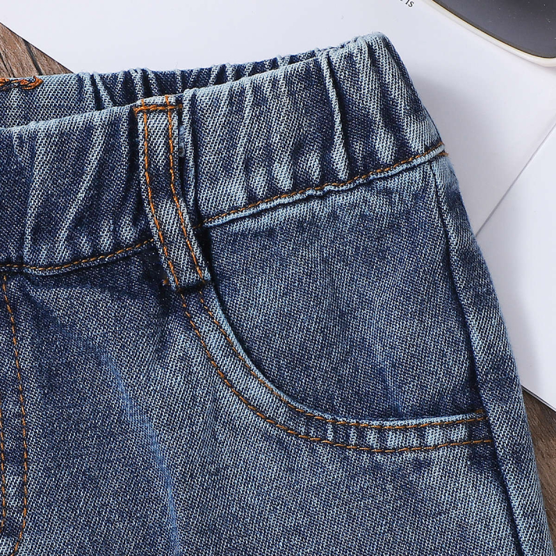 Laste džinsipüksid tüdrukutele, kõrge vöökoht, vanus 3–8 aastat, Kevad 2025