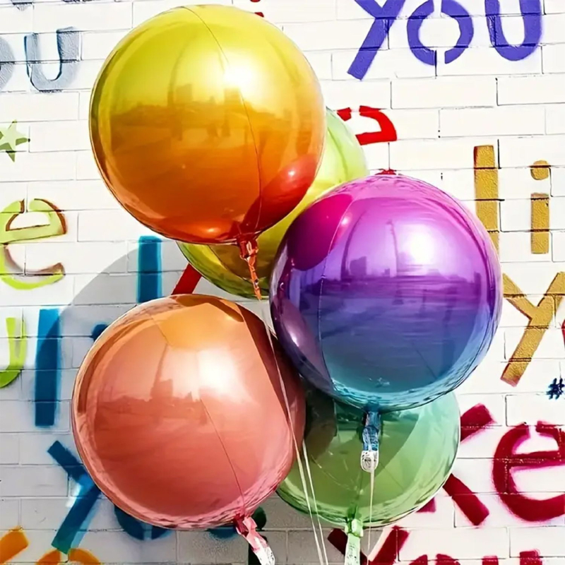 Aliuminio plėvelės balionas – apvalus, be logotipo; Medžiaga: aliuminio plėvelė; Tinkamas gimtadieniams, Kalėdoms ir Valentino dienai