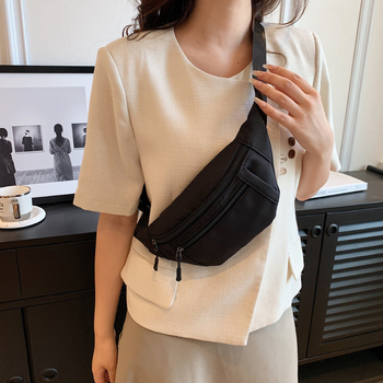 Drobės kompaktiška rankinė per petį — mišraus stiliaus estetika, medžiaga drobė, 2018 m. pavasaris, užtrauktuko uždarymas, tinkama laisvalaikio kelionėms