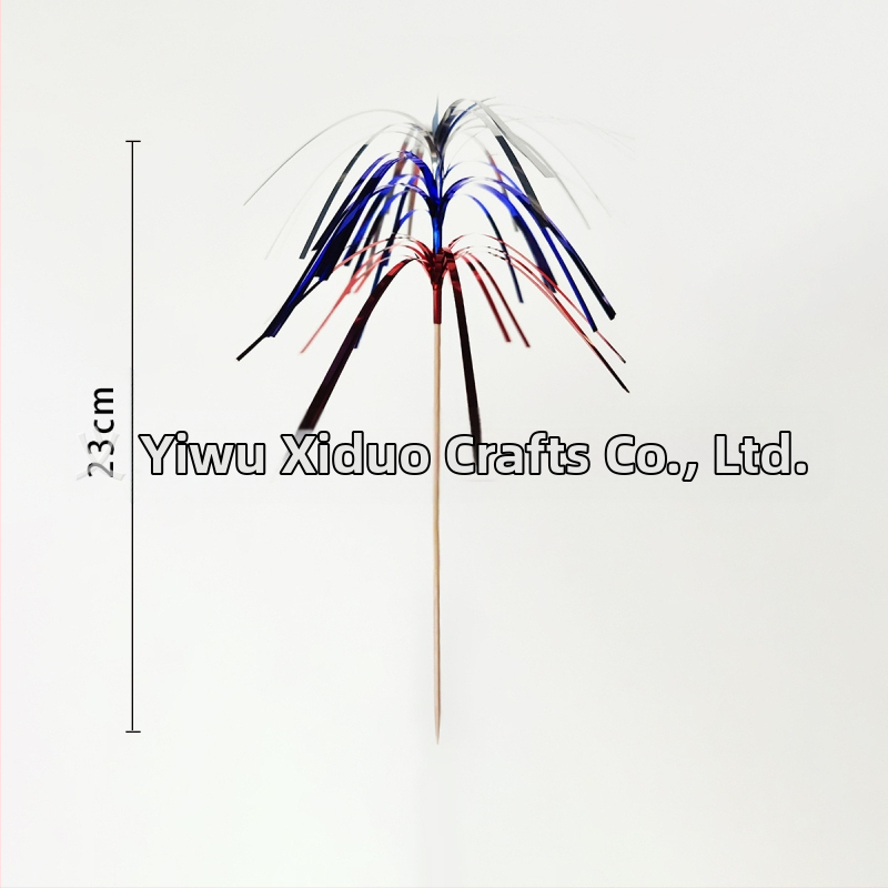 Urban party Еднократни трицветни фойерверк шишчета за плодове и торти, дървени, 100 бр., романтичен стил