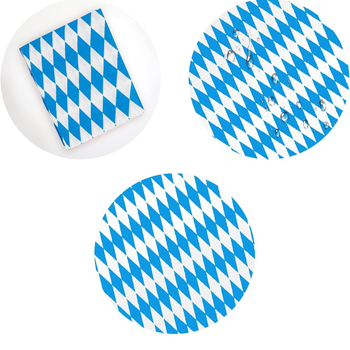 Vienkartinė staltiesė su šachmatų raštu, Oktoberfest vakarėlio tema – PE plastikas, stačiakampė