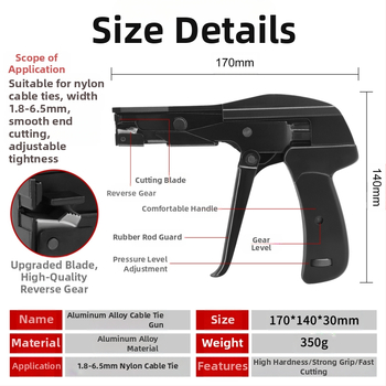 SJ-800A Nylon kabelski alat za stezanje – dvostruka funkcija zavarivanje i rezanje, aluminijsko kućište, SANJIANG