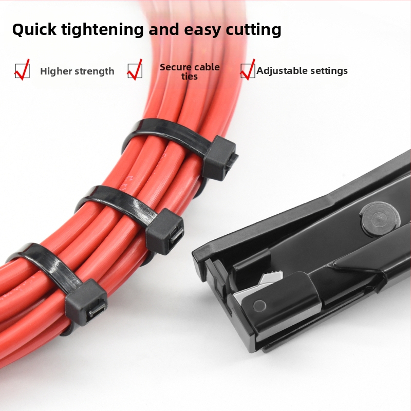 SJ-800A Нейлонов инструмент за кабелни стяжки – двуфункционално завързване и рязане, алуминиев корпус, SANJIANG