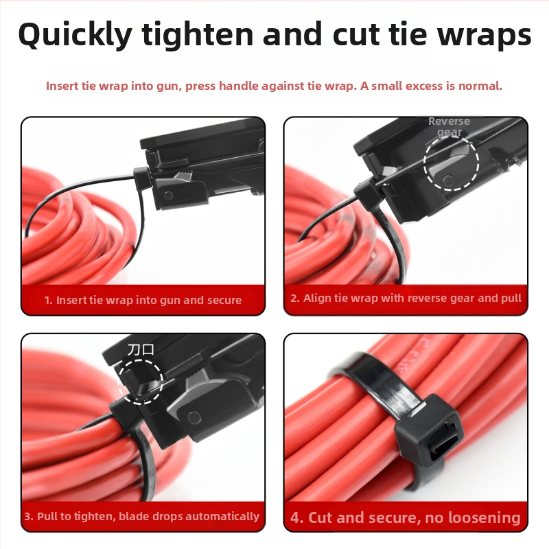 SJ-800A Нейлонов инструмент за кабелни стяжки – двуфункционално завързване и рязане, алуминиев корпус, SANJIANG