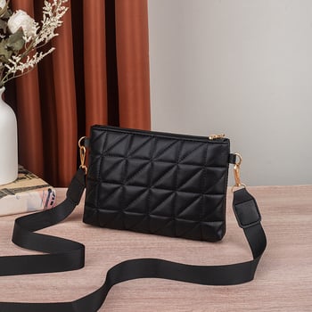 Női PU táska városi egyszerű stílusban, vízszintes négyzet alakú forma, fedéllel záródó, belső mobiltelefon zseb, poliészter bélés, Tavasz 2025