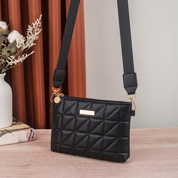 Női PU táska városi egyszerű stílusban, vízszintes négyzet alakú forma, fedéllel záródó, belső mobiltelefon zseb, poliészter bélés, Tavasz 2025
