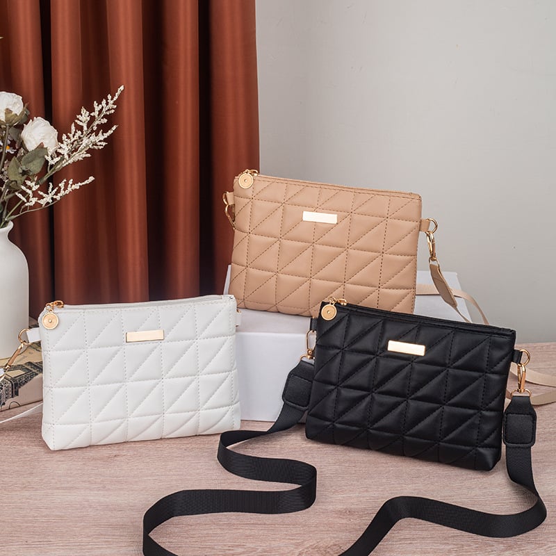 Női PU táska városi egyszerű stílusban, vízszintes négyzet alakú forma, fedéllel záródó, belső mobiltelefon zseb, poliészter bélés, Tavasz 2025