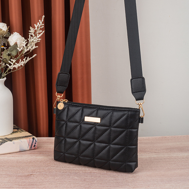 Női PU táska városi egyszerű stílusban, vízszintes négyzet alakú forma, fedéllel záródó, belső mobiltelefon zseb, poliészter bélés, Tavasz 2025