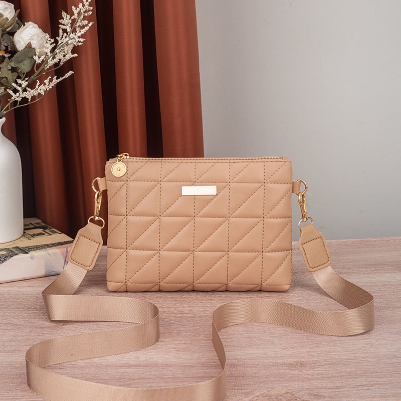 Női PU táska városi egyszerű stílusban, vízszintes négyzet alakú forma, fedéllel záródó, belső mobiltelefon zseb, poliészter bélés, Tavasz 2025