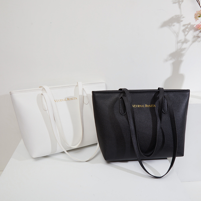 Tote torba – gradski stil, PU materijal, horizontalni kvadratni oblik, zatvarač, unutarnji džepovi za telefon, ID karticu i kameru