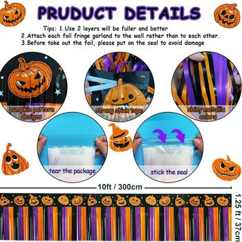 Tu\'an πανό κουρτίνας βροχής για Halloween – διακόσμηση χώρου, πλαστικό, κωδ. 2504WC-NGYSHF