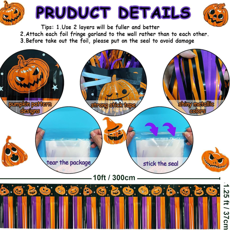 Tu'an zavjesa kiše – Halloween rekvizit za prostor, plastika, kod 2504WC-NGYSHF