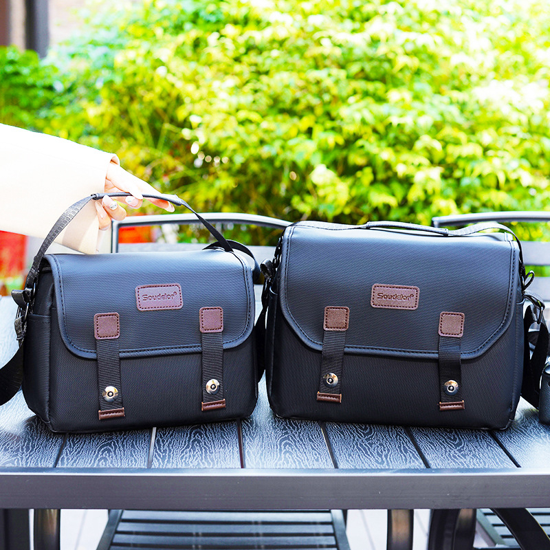 DSLR ir bezzspogl kameros pečių krepšys – nailonas, atsparus vandeniui, atsparus smūgiams ir dėvėjimui, tinka Sony, Canon, Nikon ir Fuji kelionėms