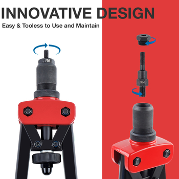 Комплект заклепвач за ръчна работа с една ръка – включва ръчен заклепвач за гайки и клещи за заклепки за авто ремонт