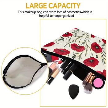 Kosmetikos maišelis su užtrauktuku, nešiojamas laikymo dėklas – tinka kaip pieštukų dėklas ir biuro reikmenų maišelis