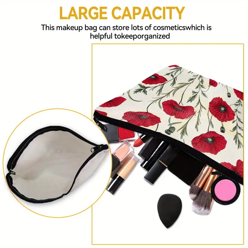 Kosmetikos maišelis su užtrauktuku, nešiojamas laikymo dėklas – tinka kaip pieštukų dėklas ir biuro reikmenų maišelis