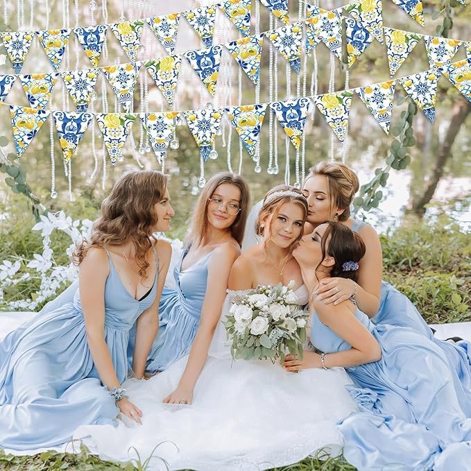 Banner triunghiular cu motiv de lămâie, steaguri din hârtie, imprimare în 4 culori, imprimare de logo disponibilă, fără suport de steag, potrivit pentru Halloween și Crăciun