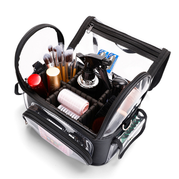 Hordozható PVC szerszámtáska, átlátszó, nagy kapacitású, vízálló, kozmetikai neszesszer