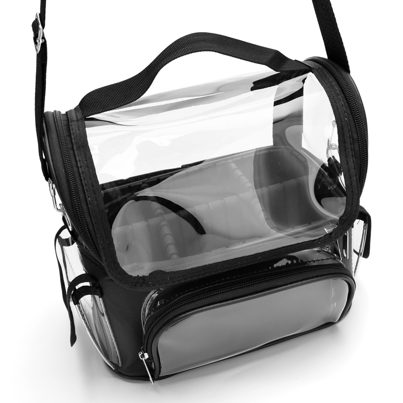 Hordozható PVC szerszámtáska, átlátszó, nagy kapacitású, vízálló, kozmetikai neszesszer