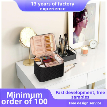 Φορητό κουτί αποθήκευσης καλλυντικών, πολλαπλά στρώματα, πολυλειτουργικός οργανωτής για κοσμήματα; υλικό κατά παραγγελία, εκτύπωση λογότυπου, κυκλοφόρησε το 2023, μοντέρνο και απλό στυλ.