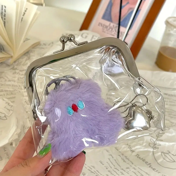 Διαφανές πορτοφόλι από PVC για κέρματα – φορητό μίνι τσαντάκι, αδιάβροχο, κορεατικού στυλ, για ταξίδια και γυναικεία αποθήκευση