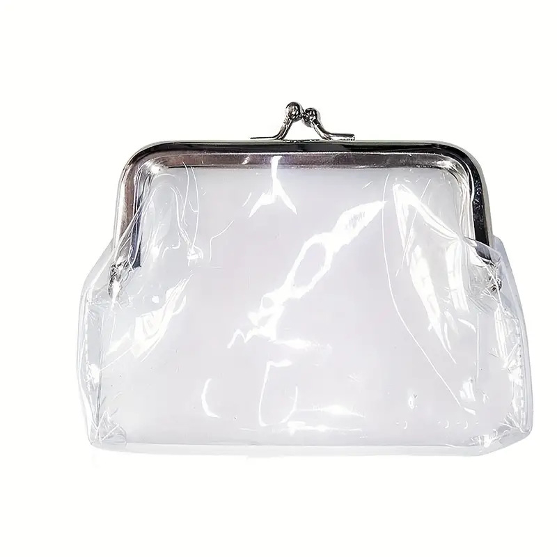 Διαφανές πορτοφόλι από PVC για κέρματα – φορητό μίνι τσαντάκι, αδιάβροχο, κορεατικού στυλ, για ταξίδια και γυναικεία αποθήκευση