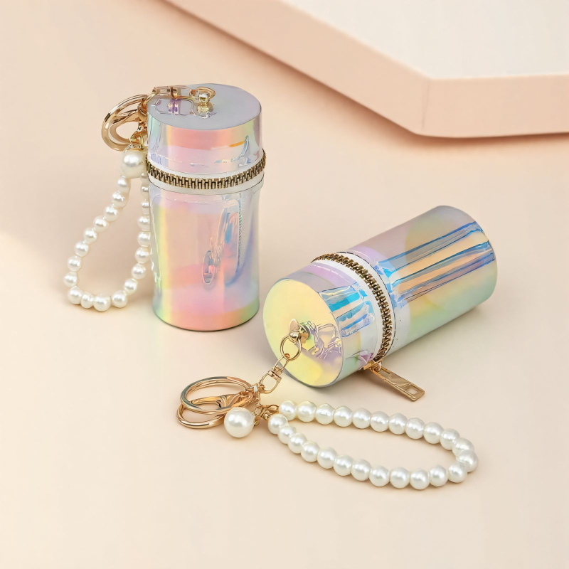 Θήκη κραγιόν από PVC με κρίκο-κλειδί - δημιουργική αποθήκευση κραγιόν, αξεσουάρ κρεμάστρας, στυλ φρέσκο και γλυκό, λανσάρισμα 2025, προσαρμόσιμο