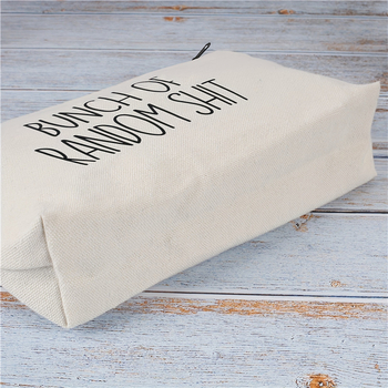 Drobės užtrauktukų krepšelis kosmetinėms ir pieštukams, dvipusė spauda, logotipo spauda, šiluminis perdavimas