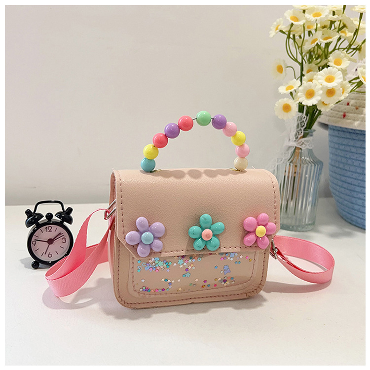 Κοριτσίστικη τσάντα crossbody για παιδάκια δημοτικού — PU υλικό, αδιάβροχο, σχέδιο με λουλουδάτο μοτίβο, επένδυση από πολυεστέρα