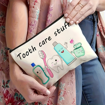 Audinio makiažo krepšys su užtrauktuku, lygus dugnas, šilumos perdavimo logotipas, kelioninis makiažo krepšys