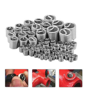 60 vienetų dėžutėje: nerūdijančiojo plieno sriegio įvyniojimai remontui, M3–M12