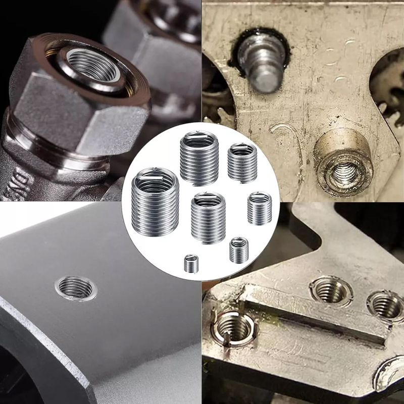 60 vienetų dėžutėje: nerūdijančiojo plieno sriegio įvyniojimai remontui, M3–M12