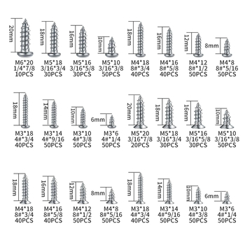 990 бр. самонарезни винтове с кръстосана глава и жлеб, 304 неръждаема стомана, GB845/GB846