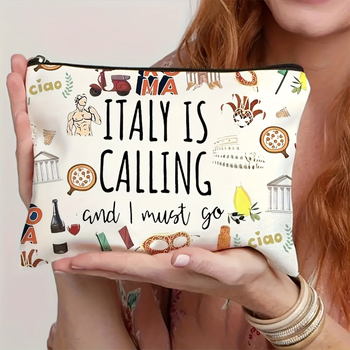 Drobės kosmetinė rankinė su užtrauktuku, šilumos perdavimo spausdinimas, dvipusis dizainas