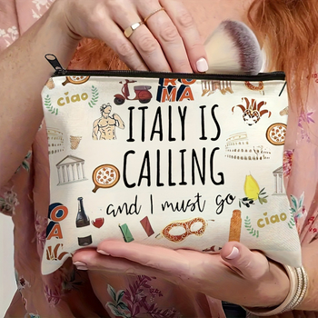 Drobės kosmetinė rankinė su užtrauktuku, šilumos perdavimo spausdinimas, dvipusis dizainas