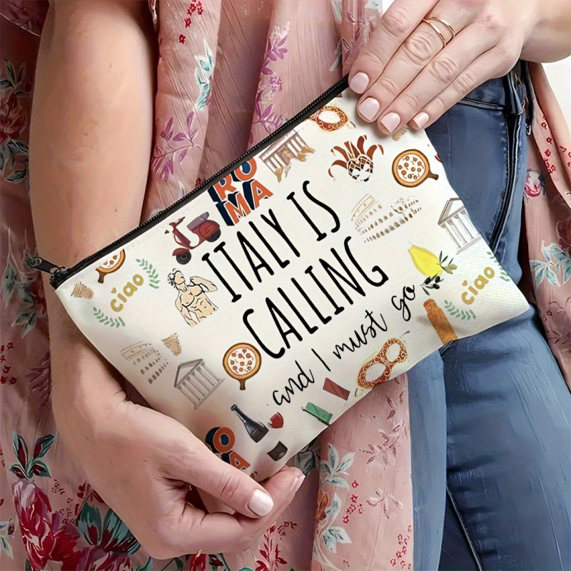 Drobės kosmetinė rankinė su užtrauktuku, šilumos perdavimo spausdinimas, dvipusis dizainas