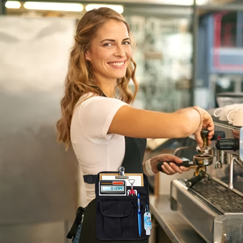 Τσαντάκι μέσης σερβιτόρου – κυβικού σχήματος, Oxford ύφασμα, πολυ-λειτουργική, μοντέρνο στυλ απλότητας