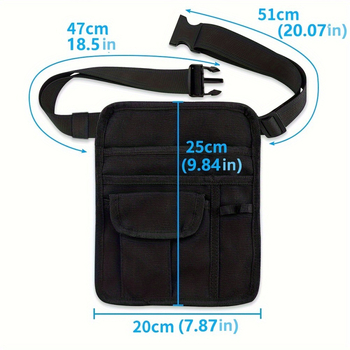 Τσαντάκι μέσης σερβιτόρου – κυβικού σχήματος, Oxford ύφασμα, πολυ-λειτουργική, μοντέρνο στυλ απλότητας