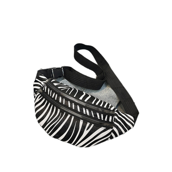 PU crossbody krepšys su zebro raštu, užtrauktukas, vidinė kišenė su užtrauktuku, poliesterio pamušalas, 2025 m. pavasaris